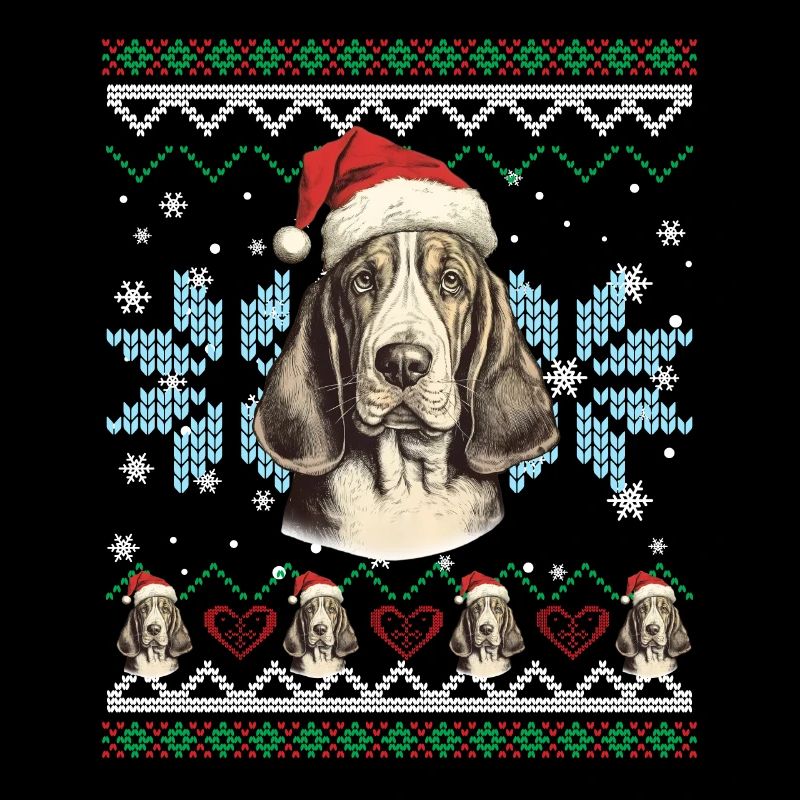 Basset Hound Pull de Noël drôle pour chien