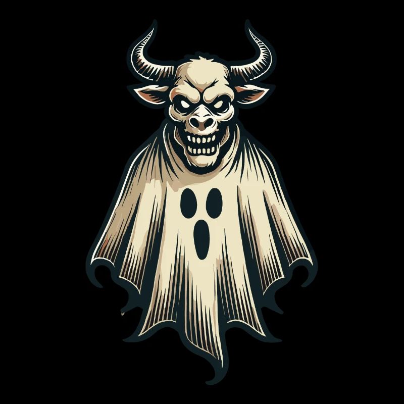 Idée de costume effrayant de vache fantôme taureau