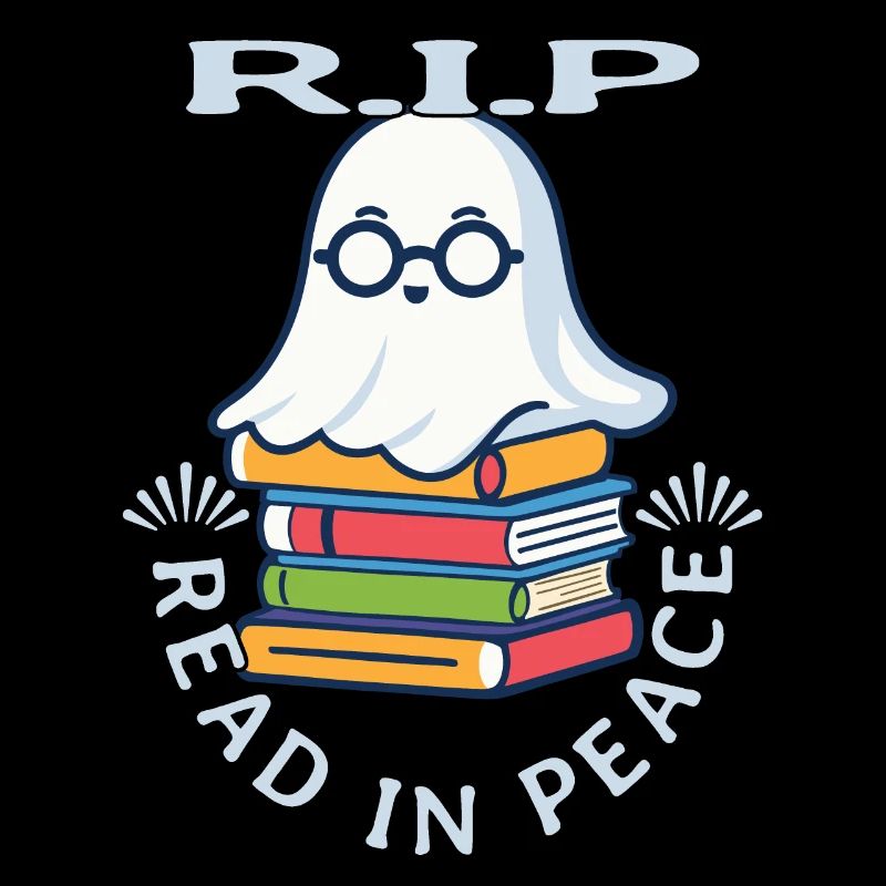 Cute Book Lover Ghost Funny Saying