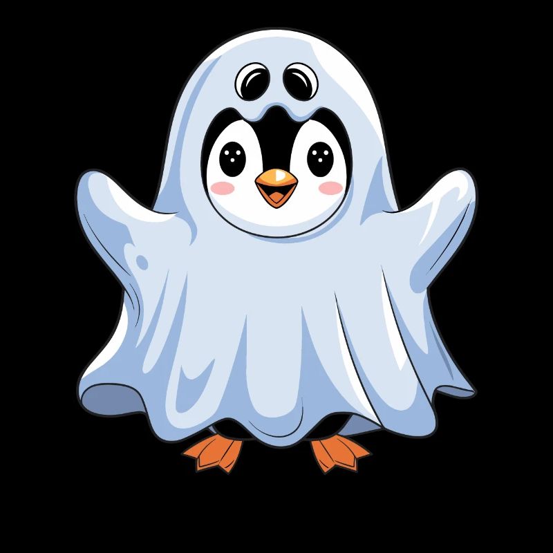 Süßer Pinguin Halloween Geist