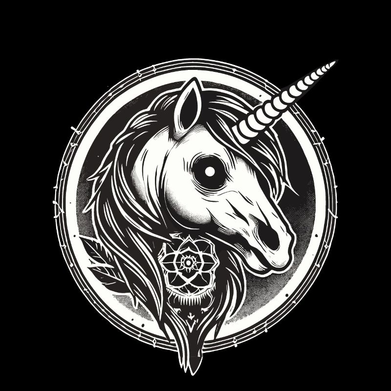 Creepy Gothic Unicorn Aesthetic Goth Design
