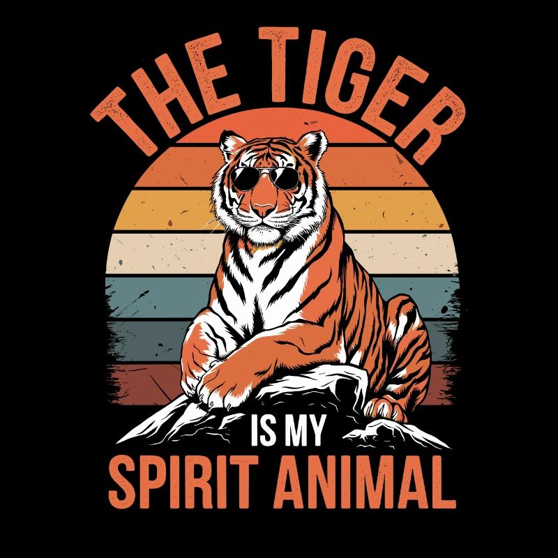Der Tiger Ist Mein Krafttier Retro Stil