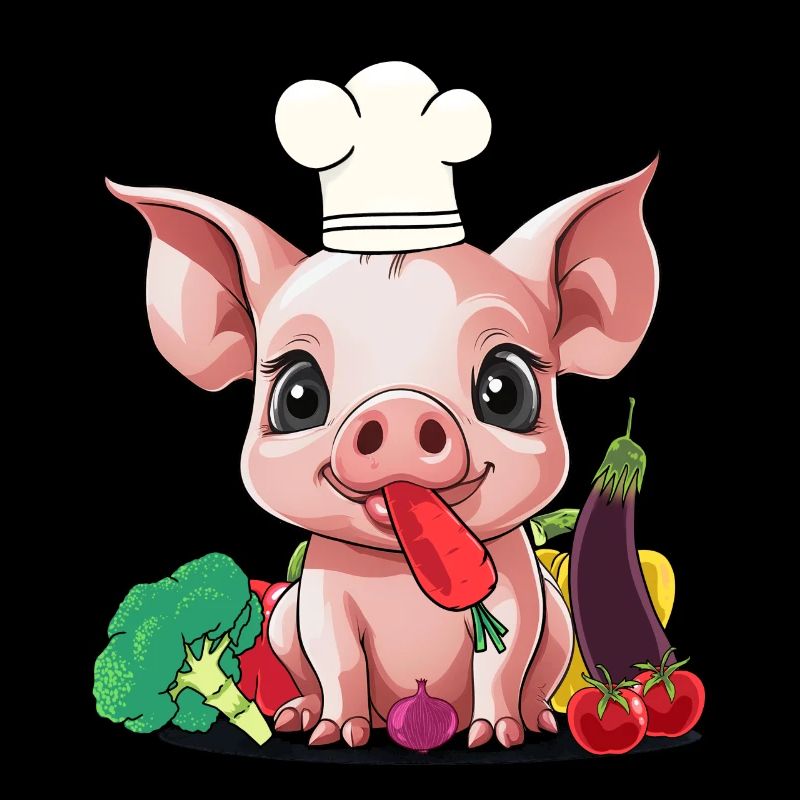 Pig Vegetable Cook Cook Cooks Cook Piglet
