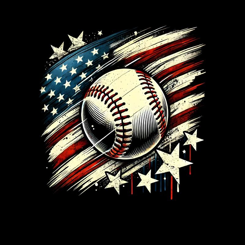 Baseball USA Grunge Design