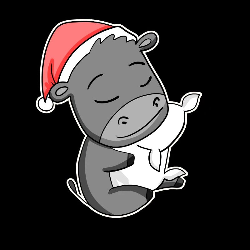 Âne mignon fatigué dormir à Noël