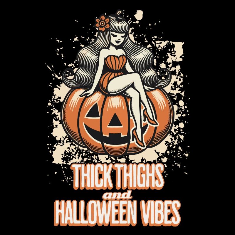Funny Halloween with pumpkin and vibes