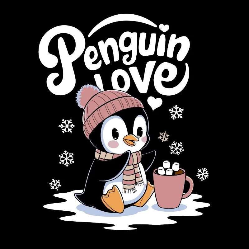 Penguin Love With Hot Cocoa