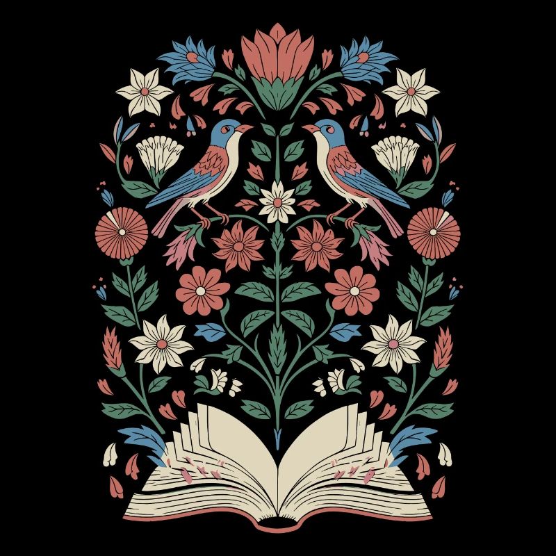 Cottagecore Book Flowers Birds Magic