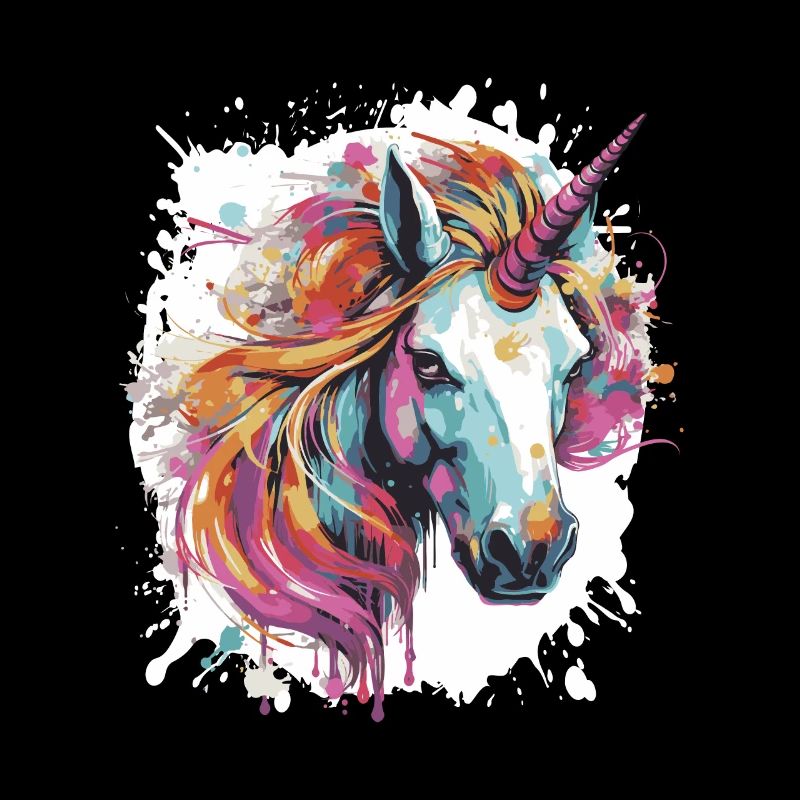 Unicorn Head Portrait Pop Art