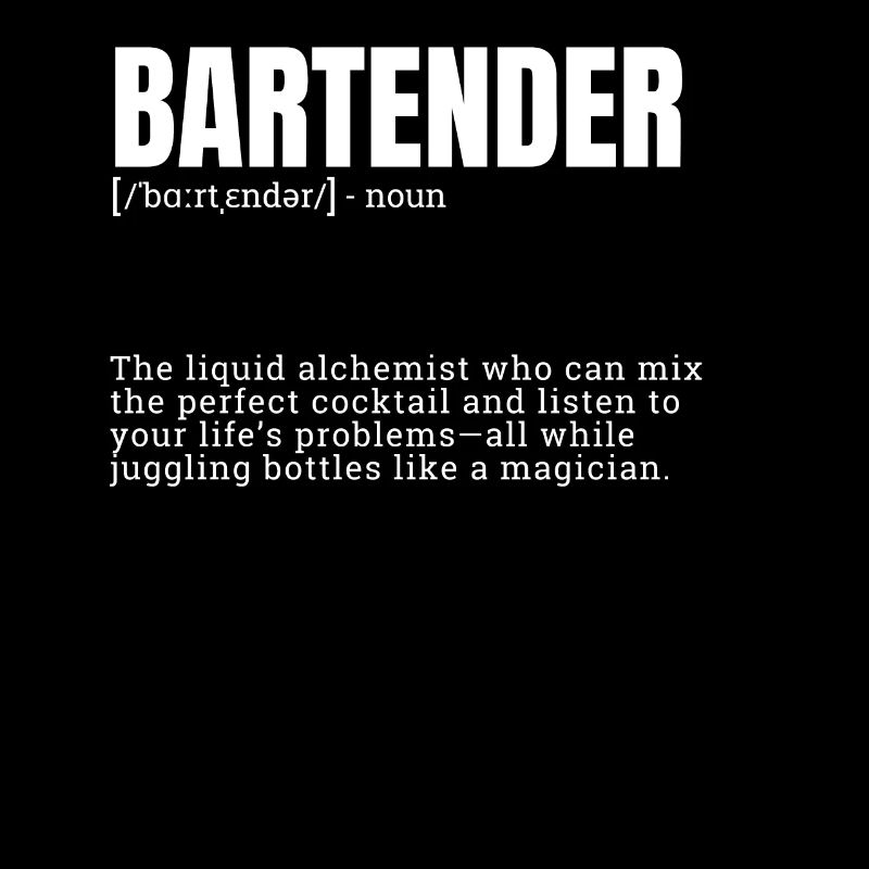 Humorous Dictionary Definition Gift - Bartender