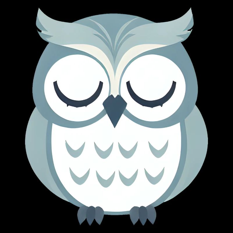 Verschlafene graue Eule sitzt auf Ast