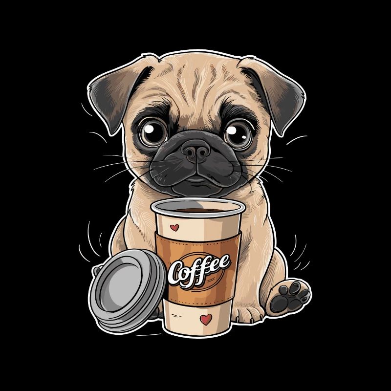 Mops Hundehalter Mops Liebe Kaffee