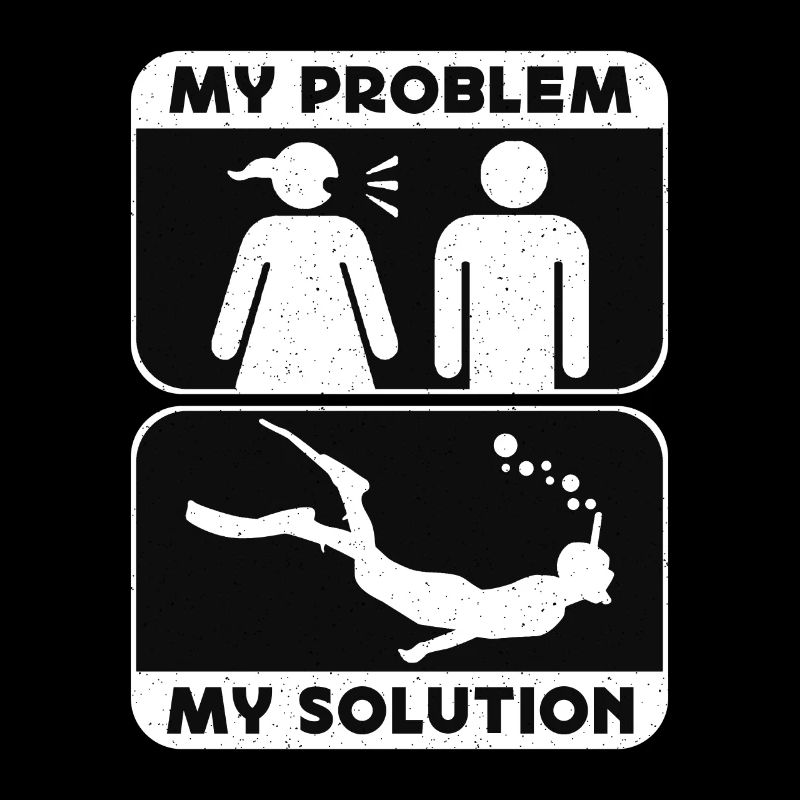 Snorkeling My Problem My Solution Pictogram Dad