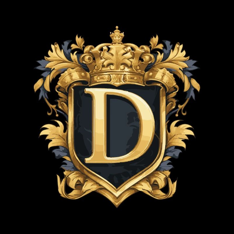 Couronne de logo de lettre D