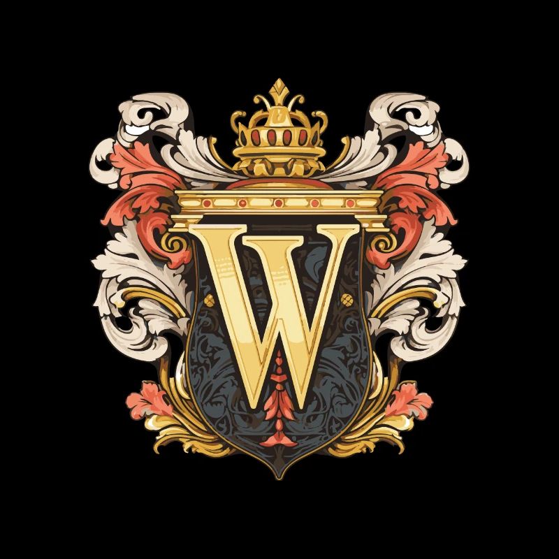 W Buchstabe Logo Krone