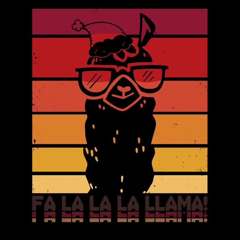Fa La La Llama - Lama Vintage Sunset avec