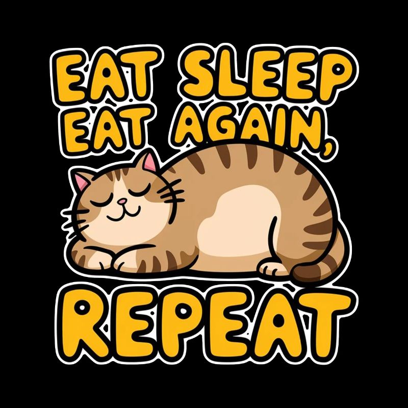 Cat Eats, Eats Still And Sleeps - Kitten Humor