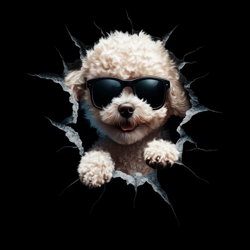 Drôle de chien propriétaire Chien mignon caniche