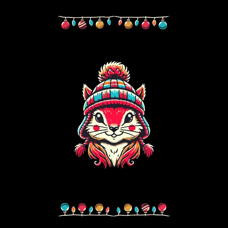 Fröhliche Weihnachtszeit mit Süßem Eichhörnchen