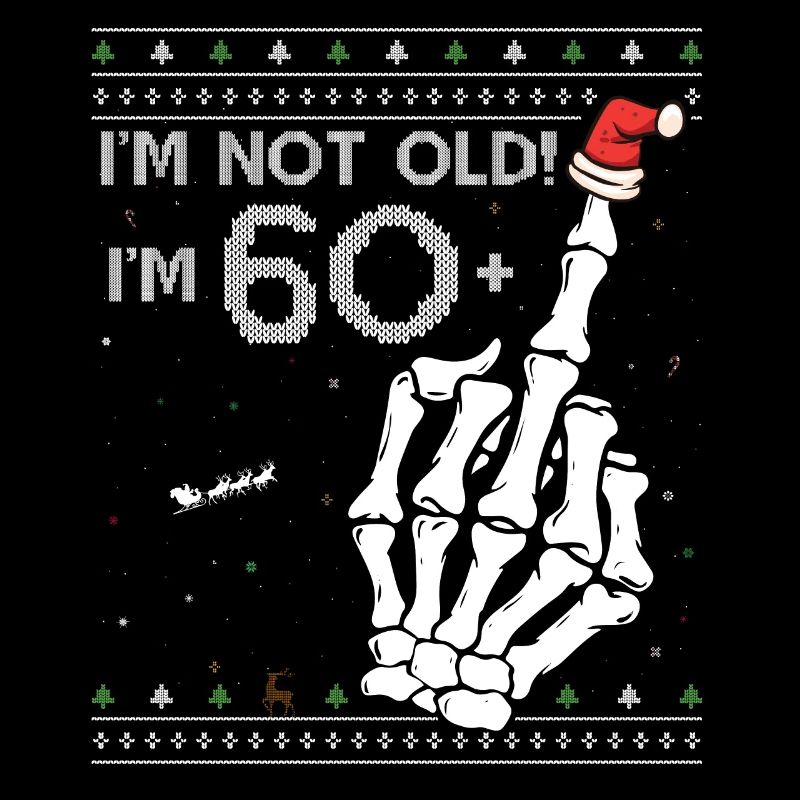 I'm 60 + 1 middle finger Ugly Xmas Sweater for
