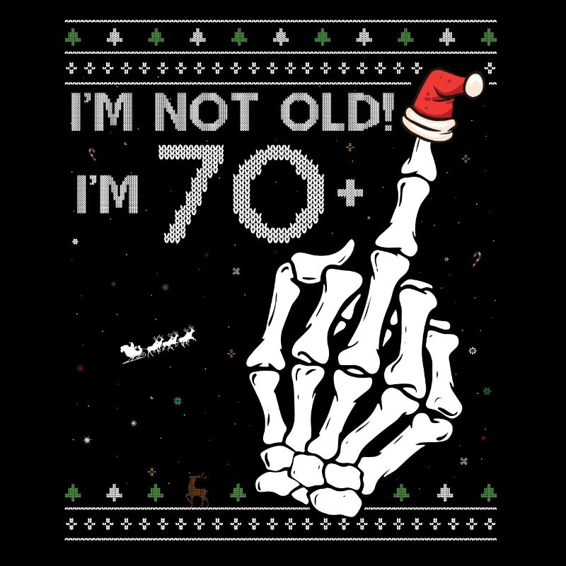 I'm 70 + 1 middle finger Ugly Xmas Sweater for