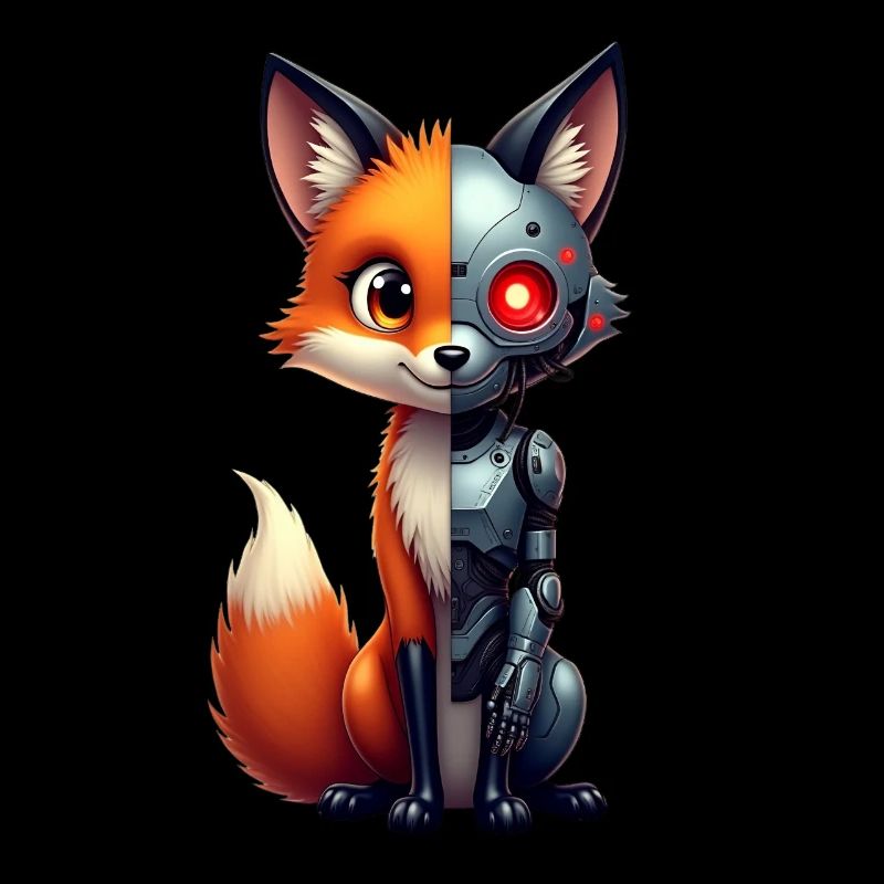 Funny Robot Fox Cyborg Animal Fox Cute Fox