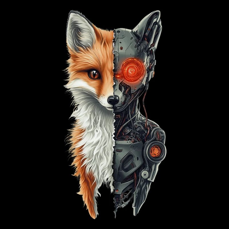 Funny Robot Fox Cyborg Animal Fox Cute Fox