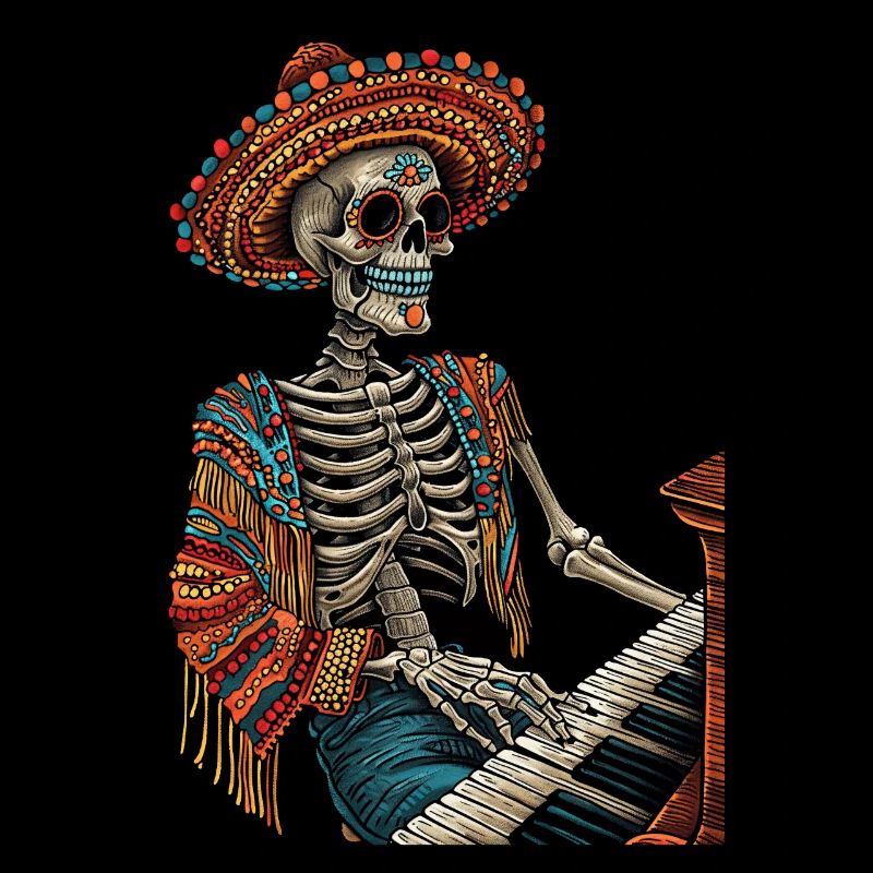 Piano Mexican Skeleton