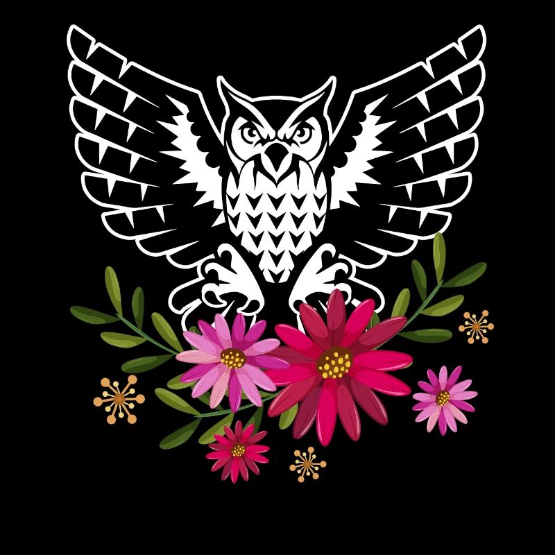 Owl With Flowers