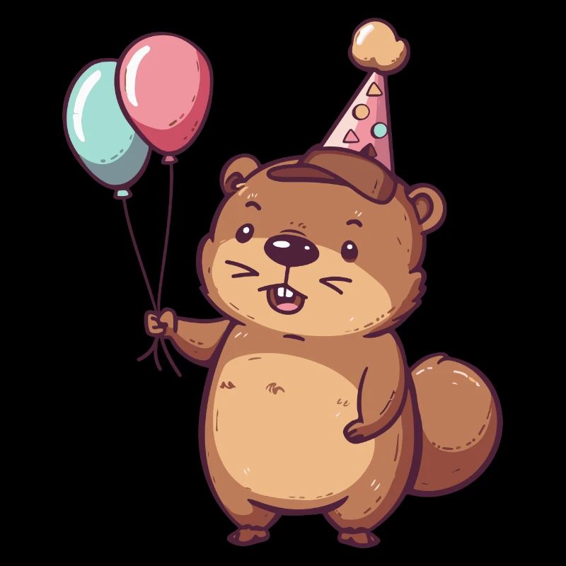 Biber Geburtstag Comic Niedlich