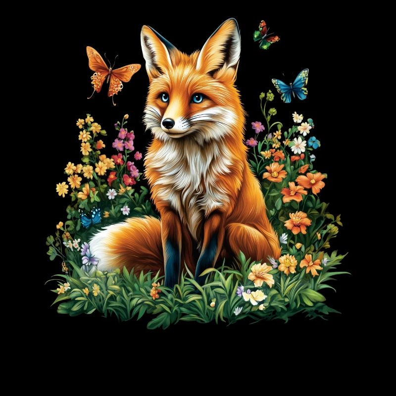 Fox Lover Woodland Flowers Art Foxes Cute Fox