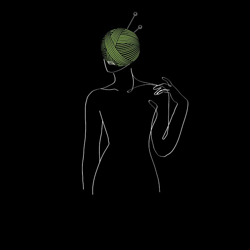 Yarn Head Art - Minimalist Line Art