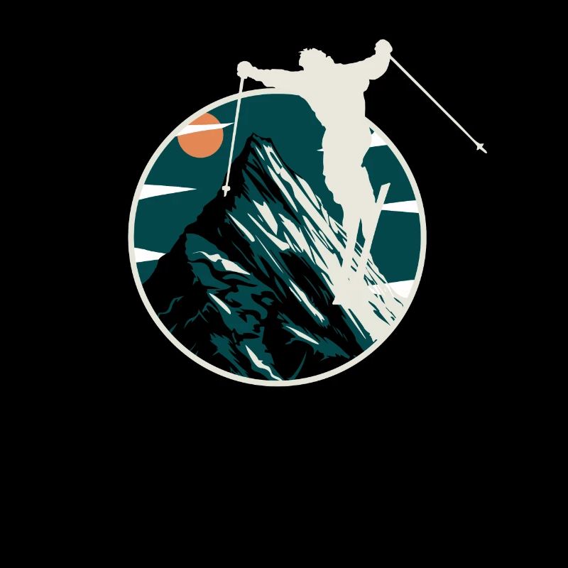 Mountain Skiing Adventure Graphic Mountain Skiing