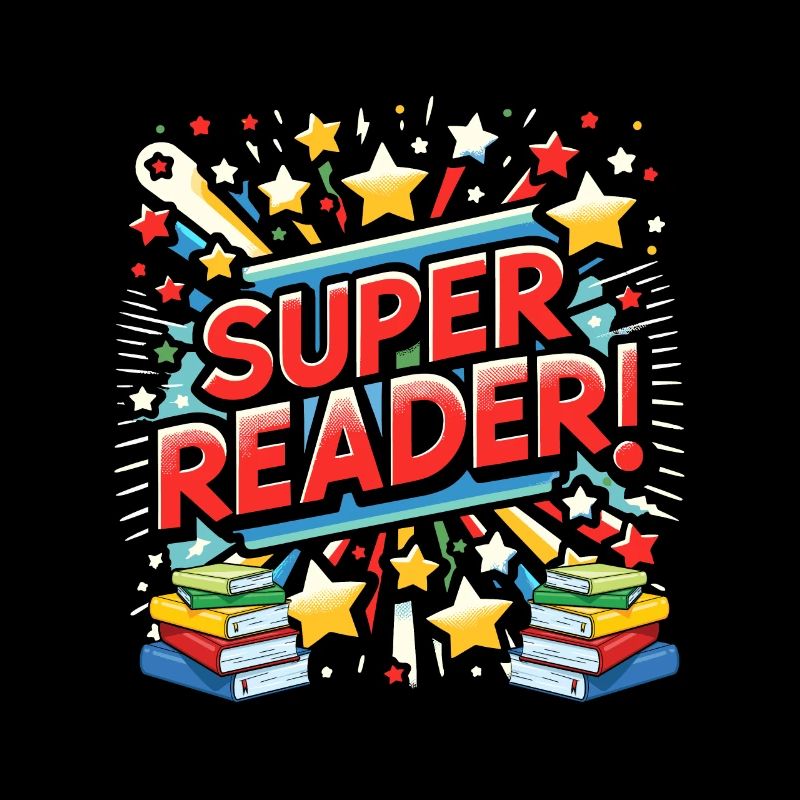 Super Reader Buch Bücher lesen Bücherwurm