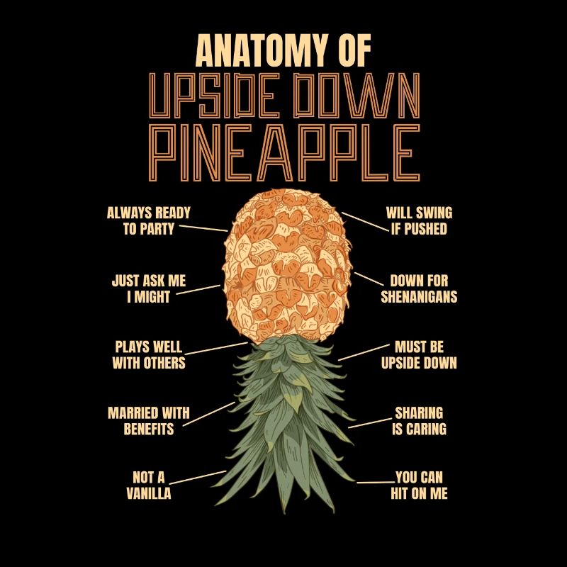 Anatomie d'un ananas à l'envers pour