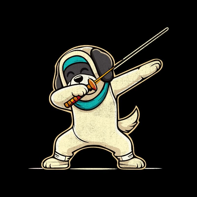 Doublage Chien Escrimeur Clôture Épée Épée Escrime