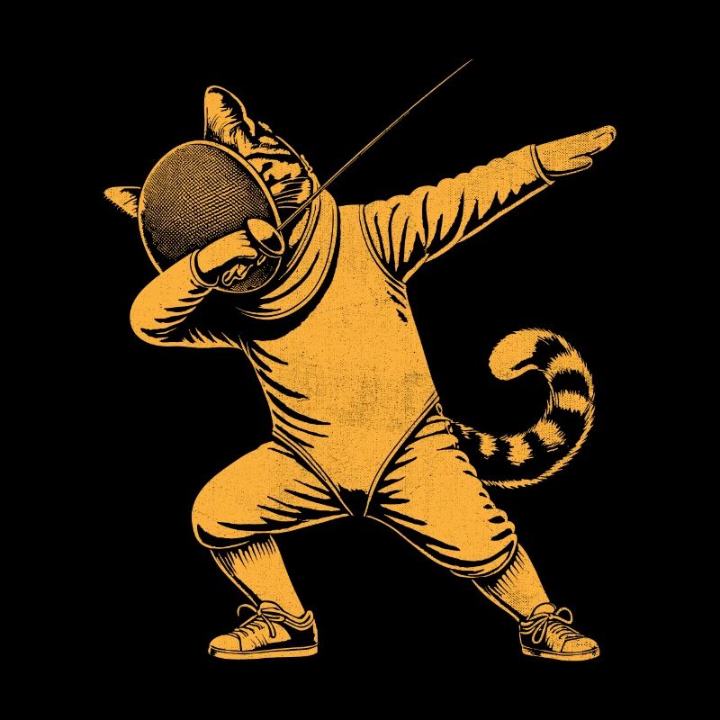 Doublage Chat Escrimeur Clôture Épée Épée Escrime