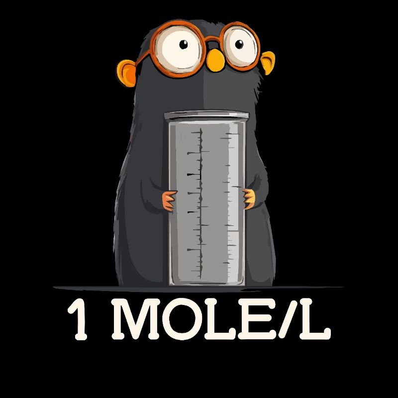 1 Mole/L Chemistry Humor Drawing for