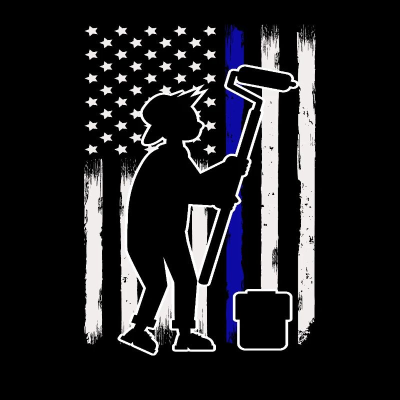 Peintre Drapeau Silhouette Créatif