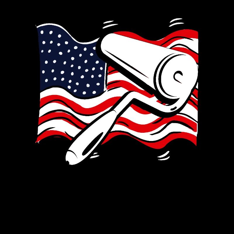 Painter with American Flag