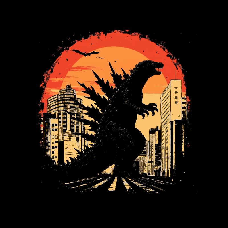 Kaiju Monster Design Sunset Geschenkidee