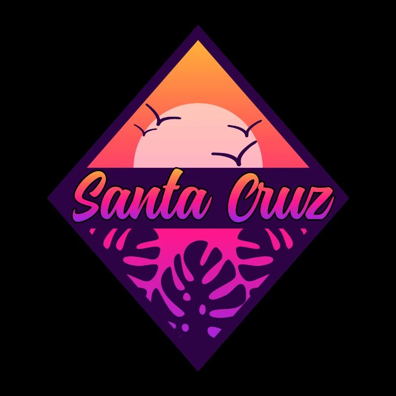 Santa Cruz Sunset Palm Trees, Sun Gift Idea