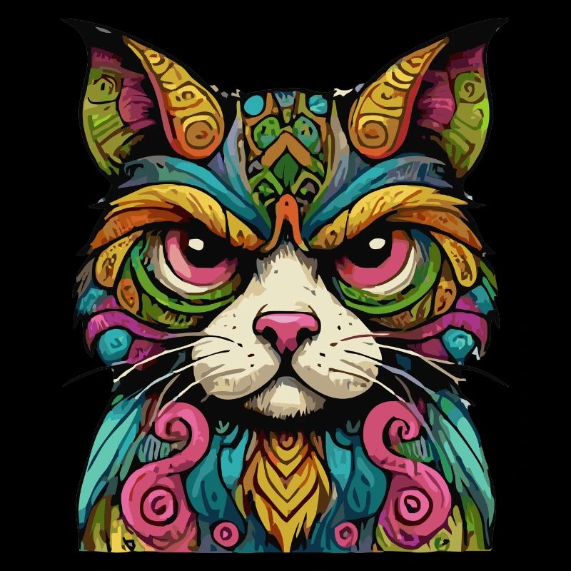 Bunter Katzenblick – Mystische Kunst