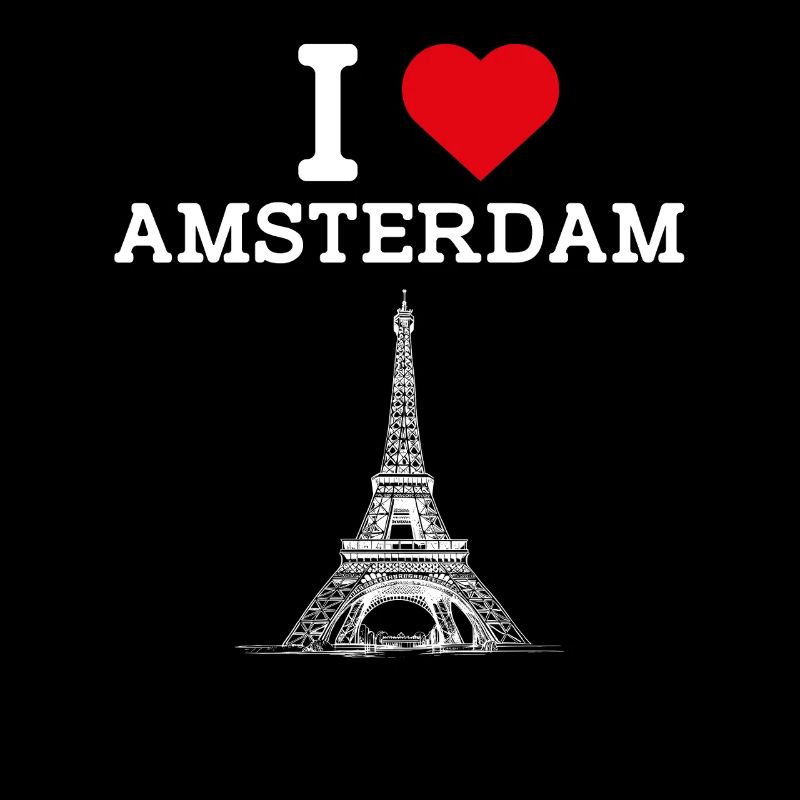 I Love Amsterdam Netherland Eiffel Tower Flag