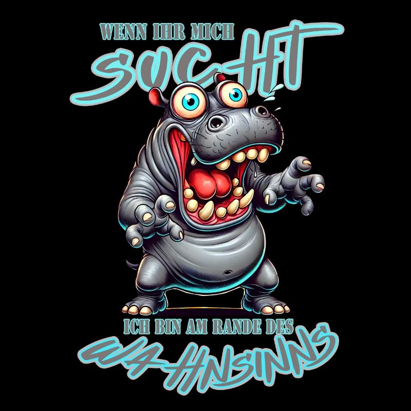 Crazy Nilpferd am Rande des Wahnsinns Comic Stil