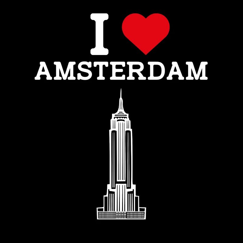 I Love Amsterdam Heart Flag State Netherlands Pun