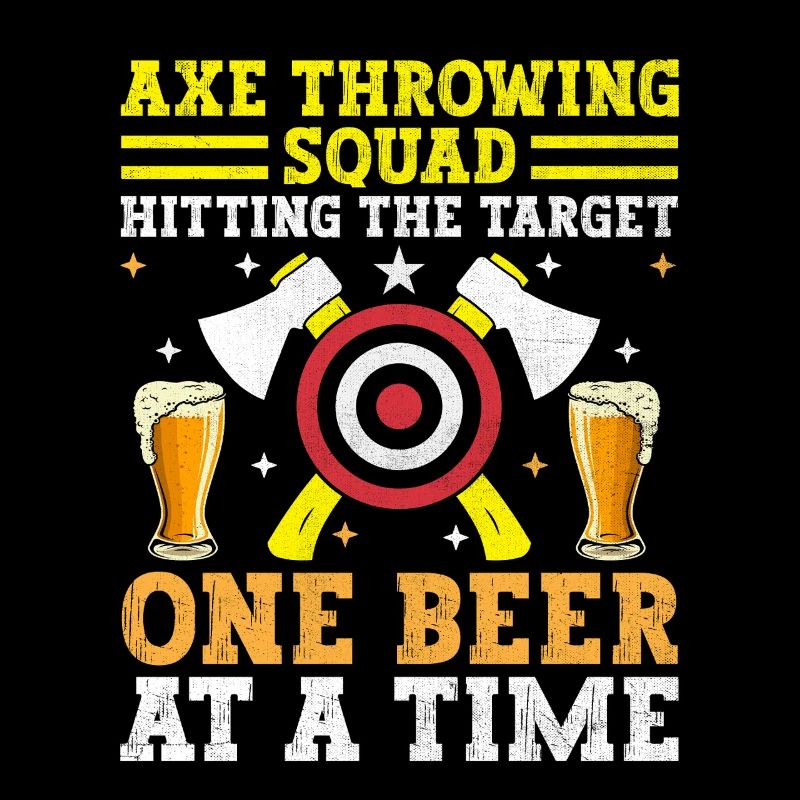 Axtwerfertrupp trifft das Ziel Ein Bier Bei