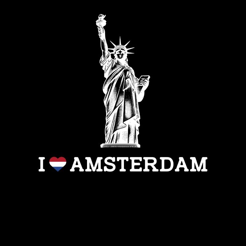 J’aime Amsterdam Statue De La Liberté Drapeau Néerlandais