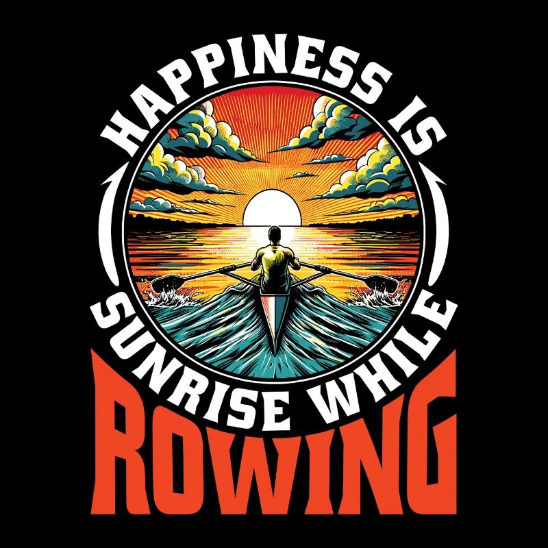 Water Rowing Happiness Is Sunrise While Paddling