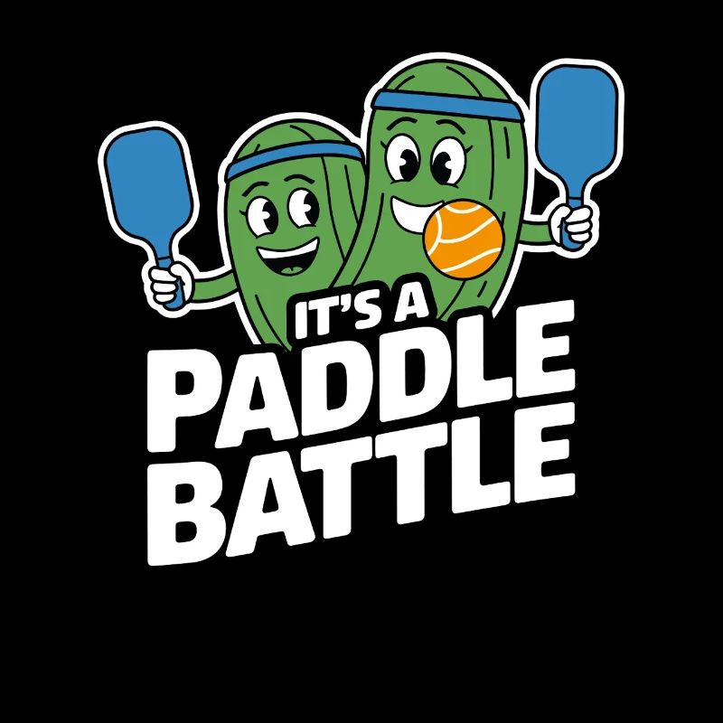 Pickleball Player Dinkball Paddle Cucumber Design